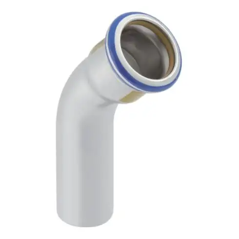 Geberit Coude à gaz Mapress 45°, avec embout, acier inoxydable, d= 22 mm