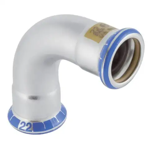 Geberit Coude à gaz Mapress 90 degrés, acier inoxydable, d= 22 mm