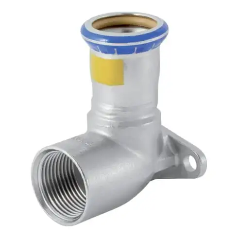 Geberit Coude de raccordement gaz Mapress 90°, acier inoxydable, 18mmxRp 1/2, L 43mm