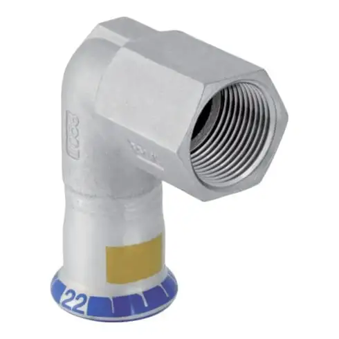 Geberit Coude de transition gaz Mapress d 28xRp 1, 90°, femelle filetée, acier inoxydable
