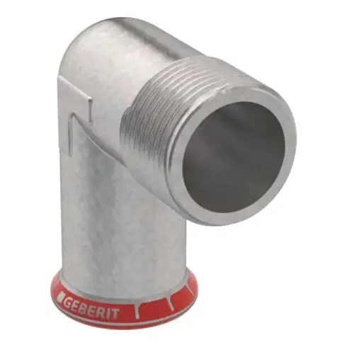 Geberit coude de transition Mapress acier C 28 mm x R 1, 90° ext. zingué