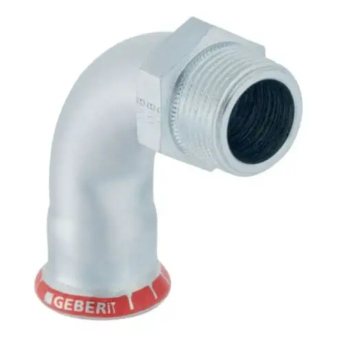 Geberit coude de transition Mapress acier C d 35xR 1 1/4, 90°, avec filetage mâle, galvanisé extérieur