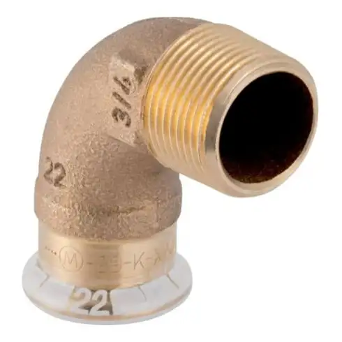 Geberit coude de transition Mapress d 15mmxR 3/8, Cu, 90°, avec filetage mâle, bronze rouge