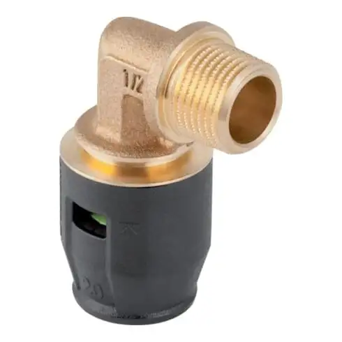 Geberit coude de transition PushFit d 16 mm x R 1/2, 90°, mâle, laiton rouge