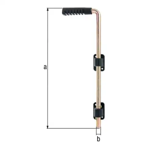 glissière inférieure L.400xS.16 trou-D.5,5mm galv.jaune verz.schwarz Une porte à pêne 40mm