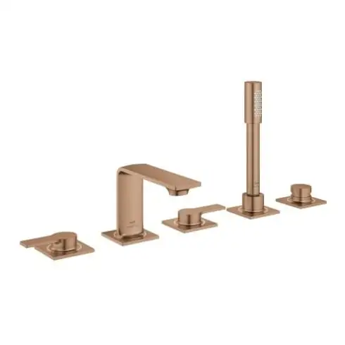 Grohe 5 trous combinaison baignoire Allure avec banc carrelé, warm sunset brossé