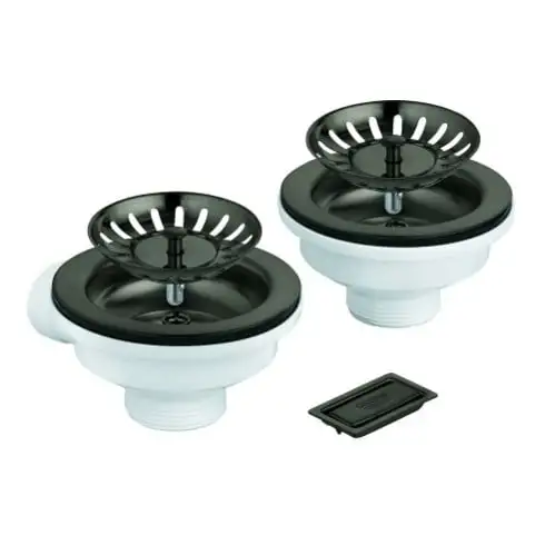 Grohe Vidage d'évier 40997 1 bac sans excentrique graphite dur brossé