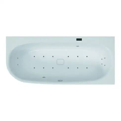 Hoesch Whirlpool iSensi angle 1700x750 Monolith droite remplissage Chrome, BiColor Blanc-Noir