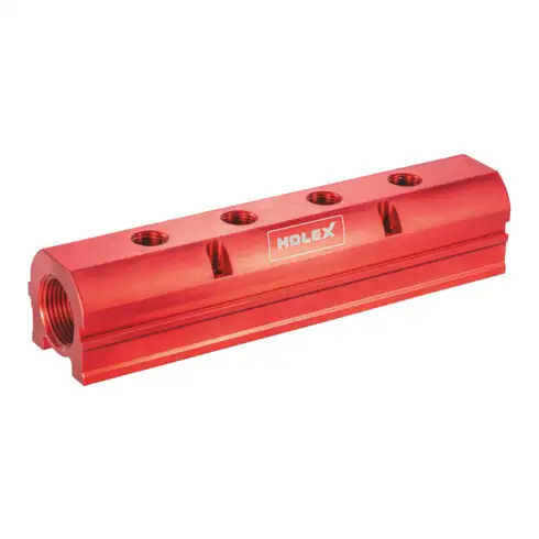 HOLEX Bloc de distribution pour raccord pneumatique 1/4 pouce, Type : 4, 080209 4