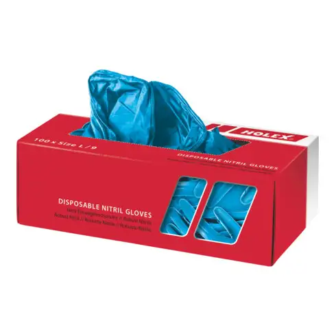 HOLEX Boîte de gants jetables 100 pièces, Taille des gants : 7