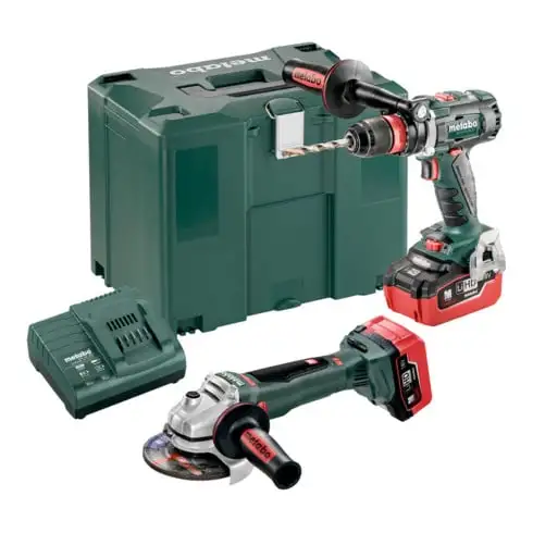 Jeu de batteries Metabo Combo Set 2.4.5 18 V BL LiHD BS 18 LTX BL Q I + WB 18 LTX BL 125 Quick MetaLoc