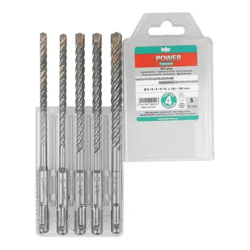 Jeu de forets marteaux 4Power 5pces SDS-plus SB paquet HELLER