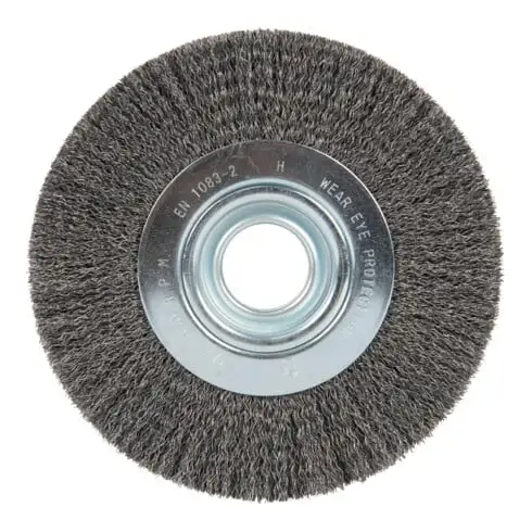 Brosse ronde ondulée Klingspor, 115 x 15 mm, filetage M 14 0,3 acier