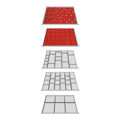 Matériel de compartimentage p. tiroir H. de panneau 50-200 mm 151-pcs.