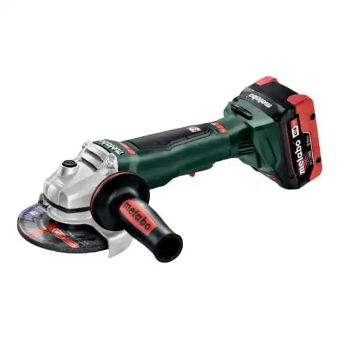 Meuleuse d'angle sans fil Metabo WPB 18 LTX BL 125 Quick ; 18V 2x5.5Ah LiHD + ASC 145 en coffret plastique