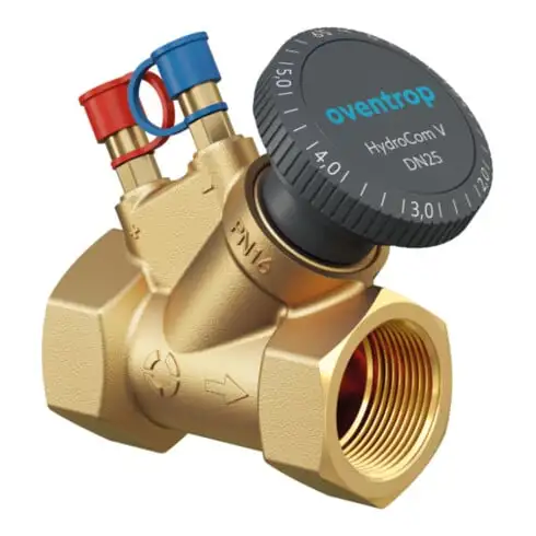 Oventrop Vanne de réglage HydroCom V DN 25, Rp 1, PN 16, 2x filetage intérieur, laiton