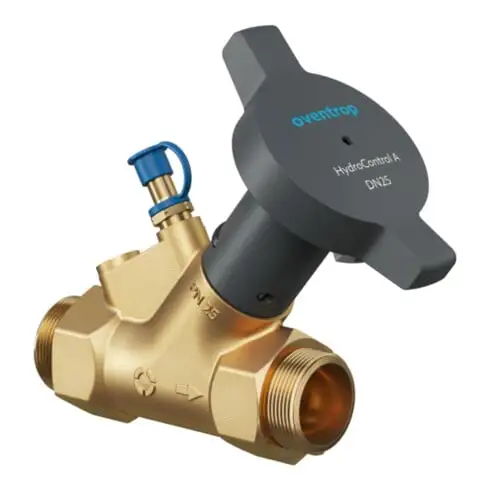 Oventrop Vanne de régulation Hydrocontrol A DN 20, Rp 3/4, PN 16, 2x Mâle, Laiton