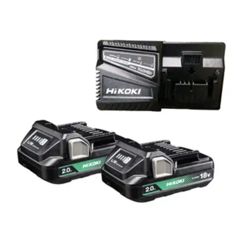 Pack de batteries HiKOKI 18V 2,0 Ah BSL1820M + chargeur UC18YSL