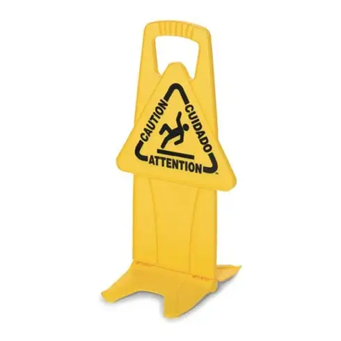 Panneau d'avertissement attention danger de glissement 336 mm 660 mm jaune / noi