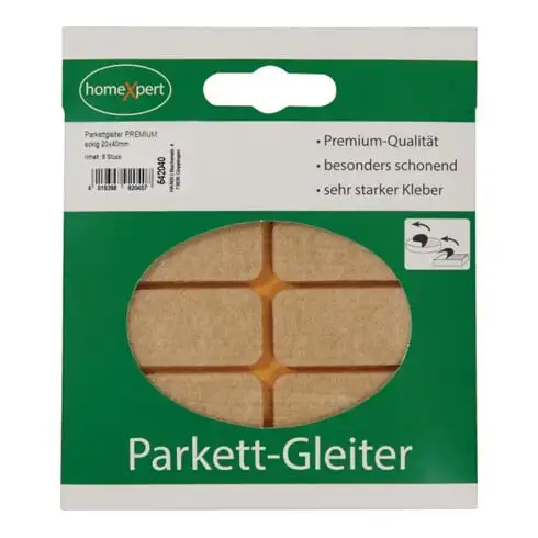Parquet planeur Premium 20 x 40mm en feutre naturel d'angle selfcl.