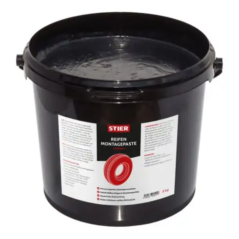 Pâte de montage de pneus STIER, noire, 5 kg