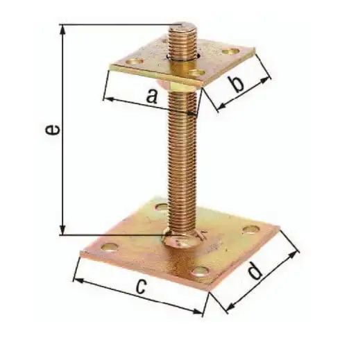 Porte-postes en I 70x70x100x100x100x100x150mm STA galvanique brut, jaune galvanique GAH
