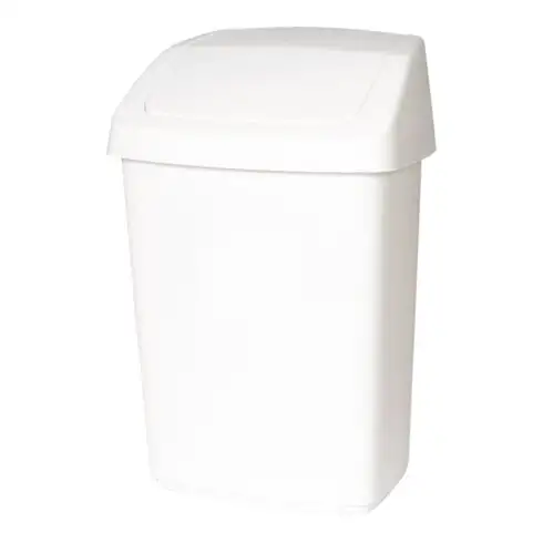 Poubelle à couvercle basculant H377xl246xP198mm 10 l plastique blanc RUBBERMAID