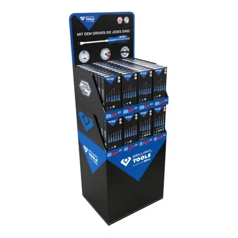 Présentoir de vente de tournevis Brilliant Tools, 80 paquets