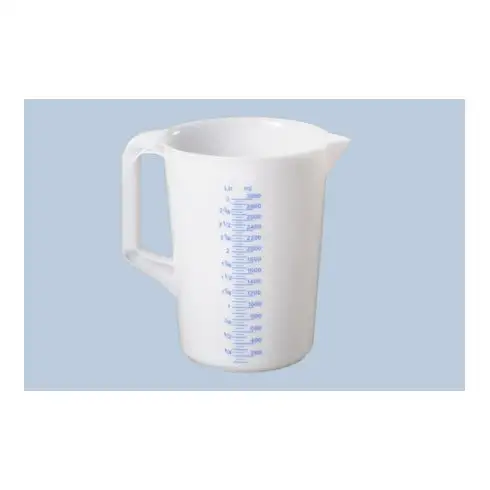 Récipient gradué 3 000 ml,PE-HD, 2 échelles poignée fermée, naturel