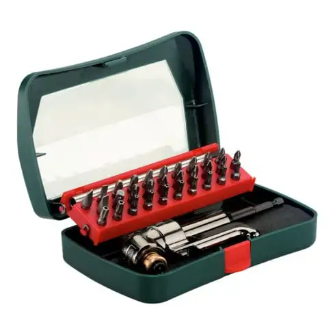 Renvoi d’angle 57 Nm avec assortiment d’embouts, 32 pièces metabo