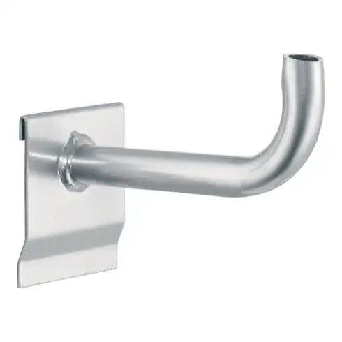 Support tubulaire L. 160 mm acier galvanisé adapté à panneau perforé à fentes