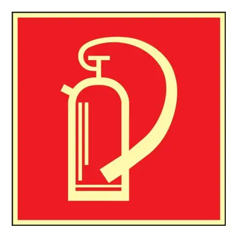 Symbole de protection contre l'incendie BGV A8 L148xB148mm Extincteur Ku.