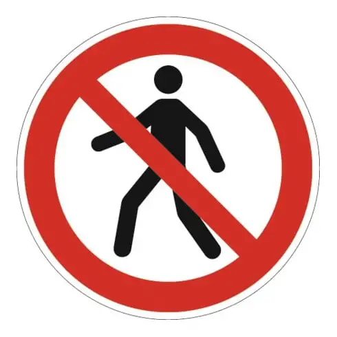 Symboles d'interdiction ASR A1.3/DIN EN ISO 7010 interdit aux piétons film