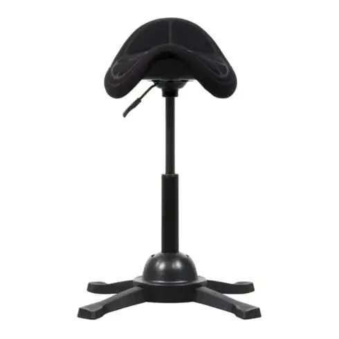 Tabouret selle de cheval avec assise creuse STIER, hauteur d'assise 480-660 mm, noir