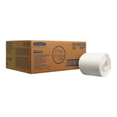 Torchon KIMTECH 7767 L318xl305env. mm 1 couche blanc 6 rouleau x 90 serviettes