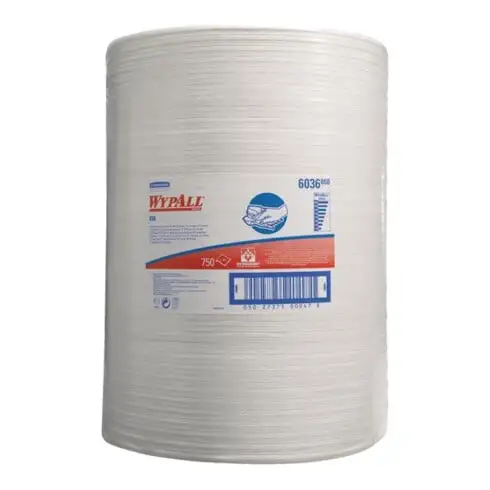 Torchon WYPALL X60 6036 L380xl420env. mm 1 couche blanc 1 rouleau x 750 serviett