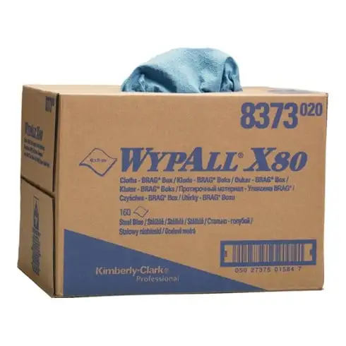 Torchon Wypall X80 8373 L427xl318env. mm 1 couche bleu acier 1 box x 160 serviet