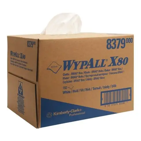 Torchon Wypall X80 8379 L427xl318env. mm 1 couche blanc 1 box x 160 serviettes K