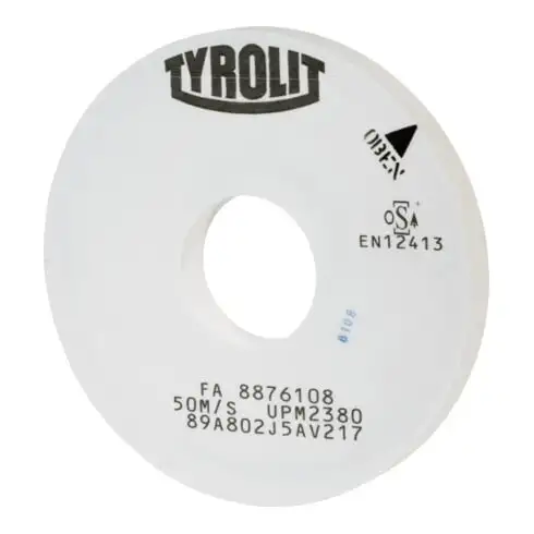 TYROLIT Meule de précision pour rectification cylindrique e x térieure D x T x H (mm), 400 x 40 x 127, Type : A80, 594345 A80