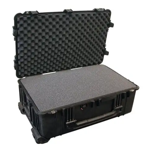 Valise de protection l.802xP520xH316mm étanche pouss. et à l'eau, sur roulettes