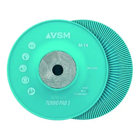 VSM Plateau-support pour disques en fibre TURBO PAD 3 dur/nervuré, ⌀ ext. : 125 mm