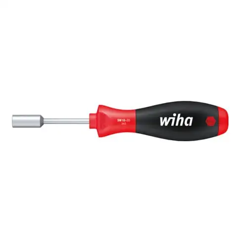 Wiha Tournevis SoftFinish® Tournevis à douille six pans avec lame ronde courte (01079) 8 mm x 65 mm